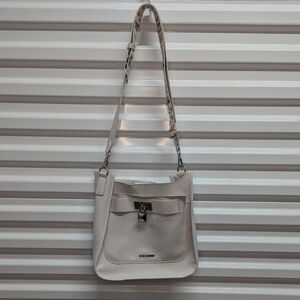 Steve Madden Cream Faux Leather Shoulder Bag Purse